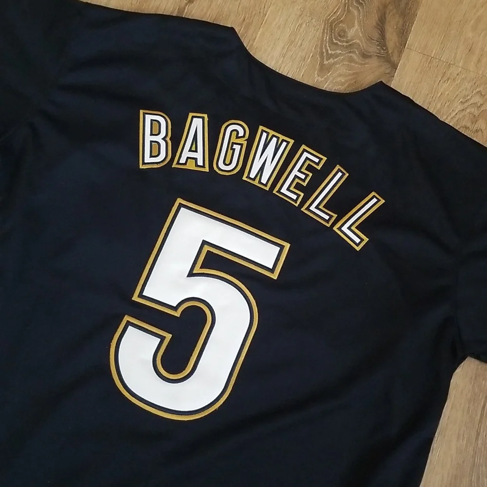 Jeff Bagwell Astros Blue Throwback Mens Stitched New Astrodome - Picture 9 of 12